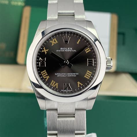 rolex oyster perpetual 177200 dark grey|old rolex oyster perpetual date.